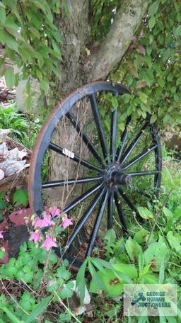 Antique wooden wagon wheel