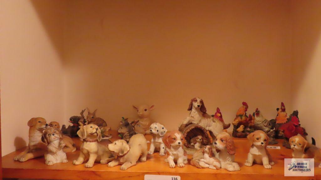 Assorted dog ceramic figurines