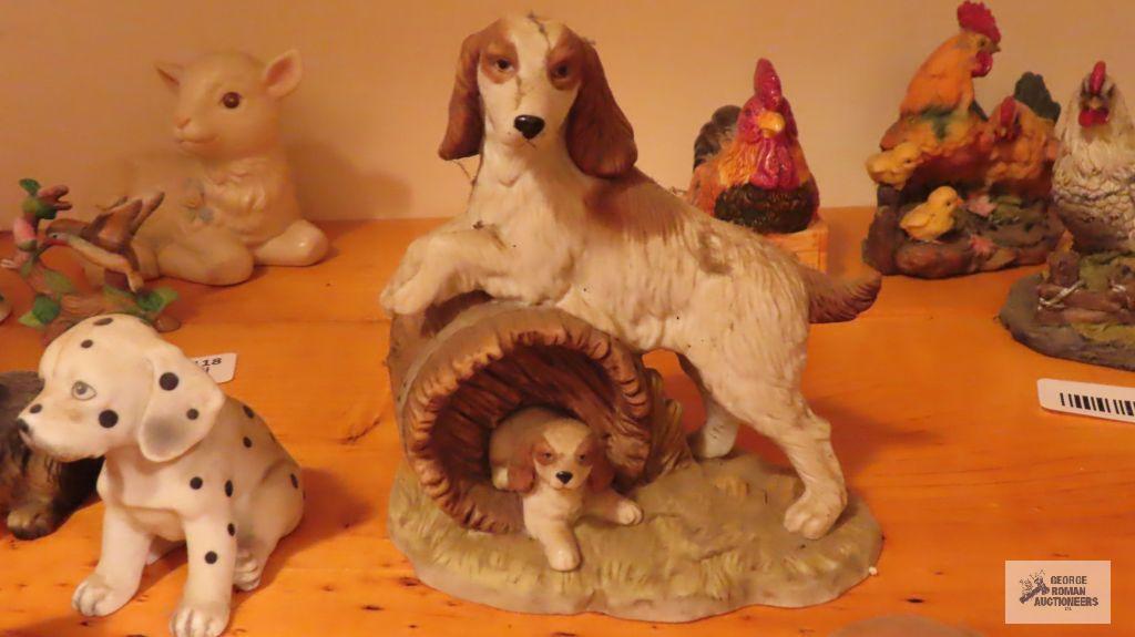 Assorted dog ceramic figurines