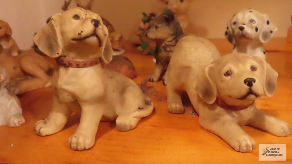 Assorted dog ceramic figurines