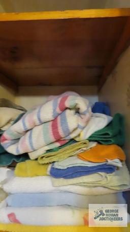 Shelf lot of towels