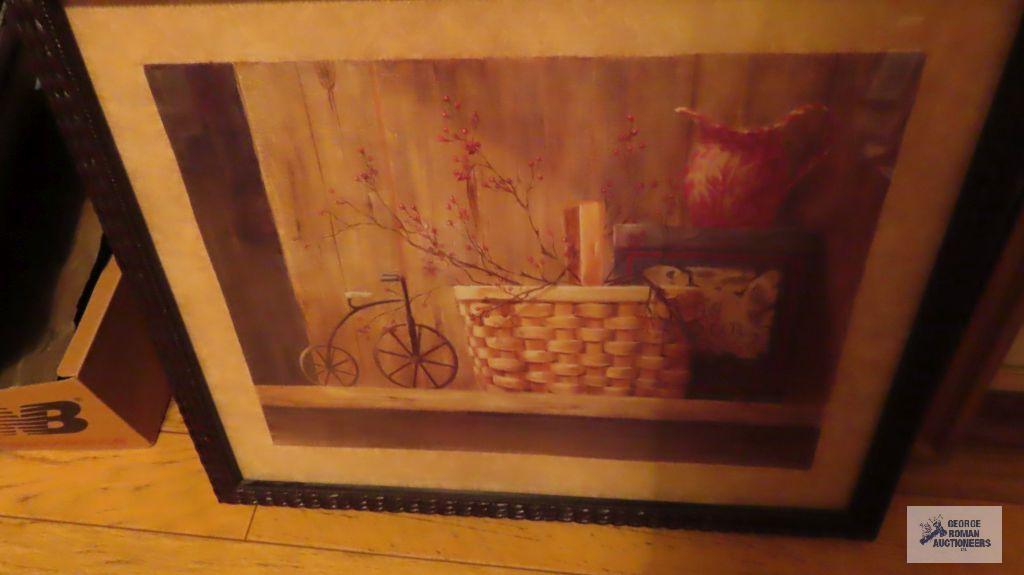 Assorted pictures with decorative frames