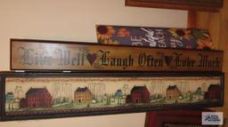 Variety of wooden signs
