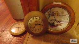 Variety of three wall clocks