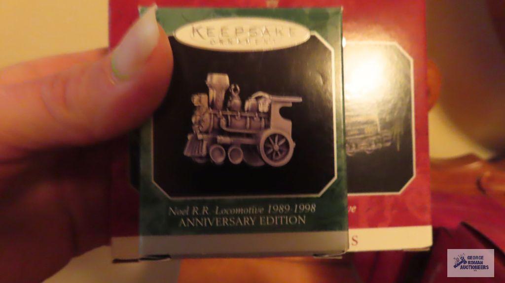 1997 and 1998 Hallmark keepsake collectible ornaments of trains