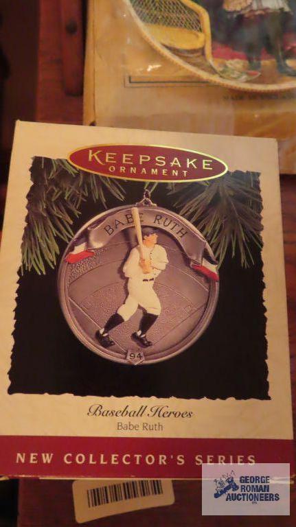 Eight Hallmark...keepsake...ornaments of baseball heroes