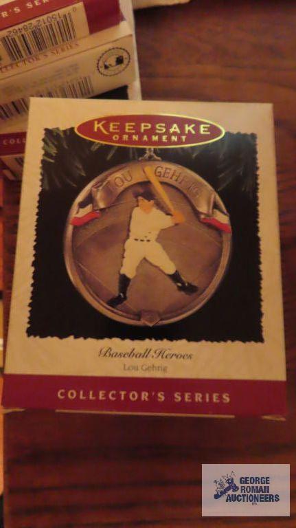 Eight Hallmark...keepsake...ornaments of baseball heroes