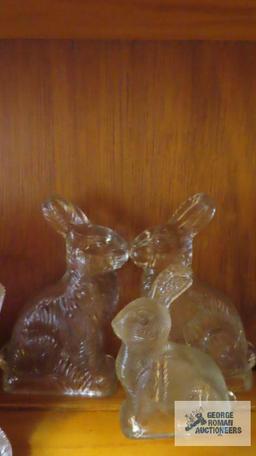 Glass...rabbits...and vases and container