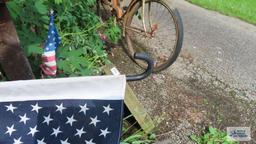 American flag with flag holder
