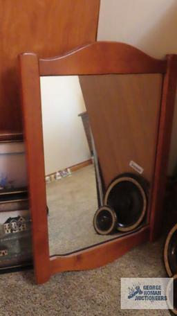 Wood framed mirror