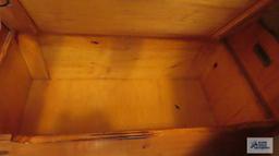 Wooden seat with toy box space