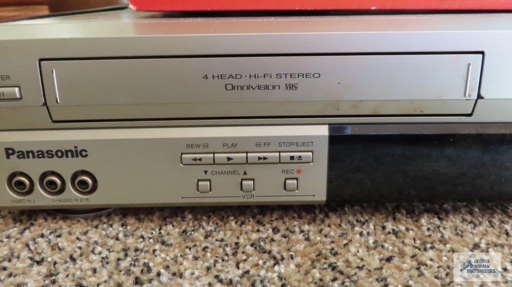 Sony DVD player in box and Panasonic VHS DVD player