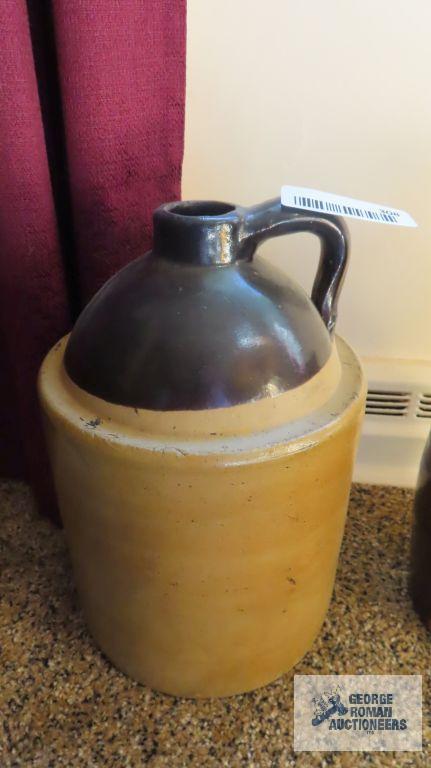 Brown pottery style vase and brown top jug