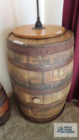 Large wood barrel