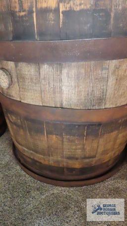 Large wood barrel