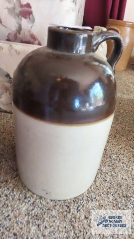 Brown top jug and brown crock