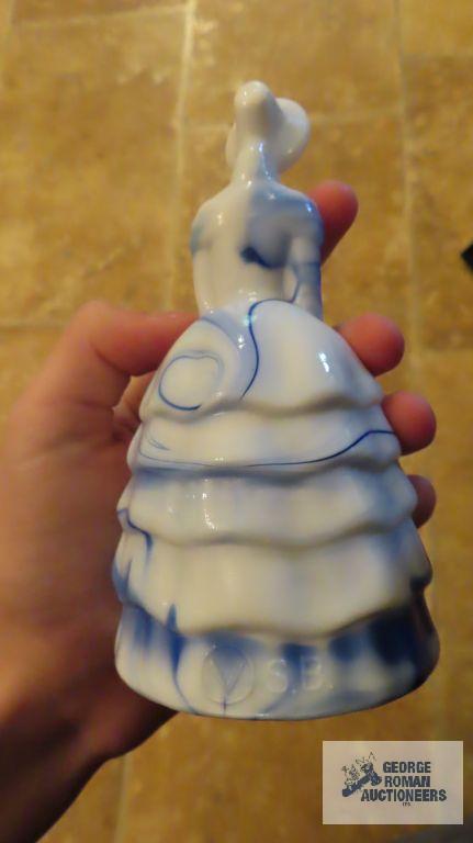 Blue and white Victorian lady bells