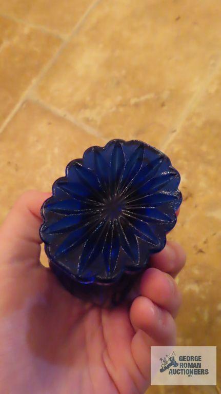 Cobalt blue vases, heart dish, ceramic...trinket box, etc