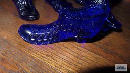 Cobalt blue roller skate and shoes