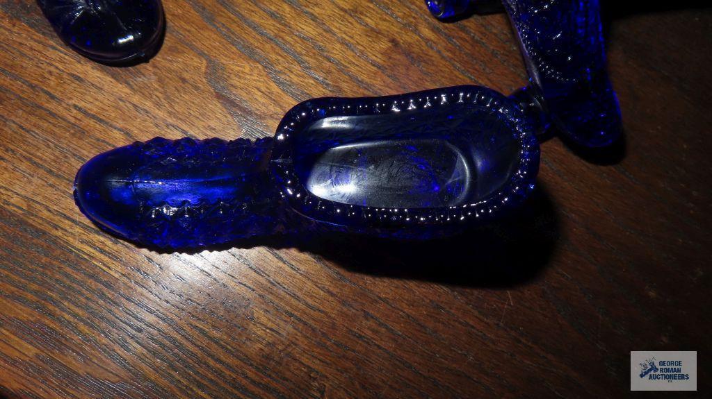 Cobalt blue roller skate and shoes