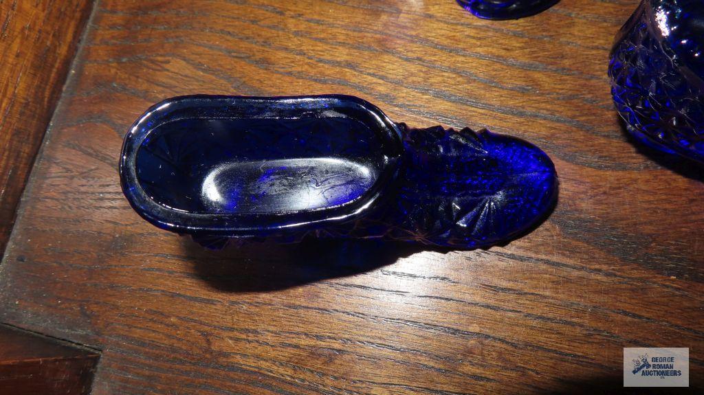 Cobalt blue roller skate and shoes