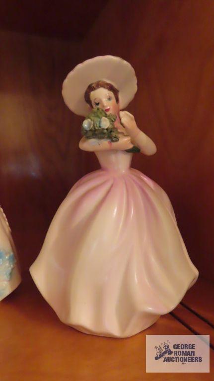 Napco Victorian lady planter and other Victorian girl planter