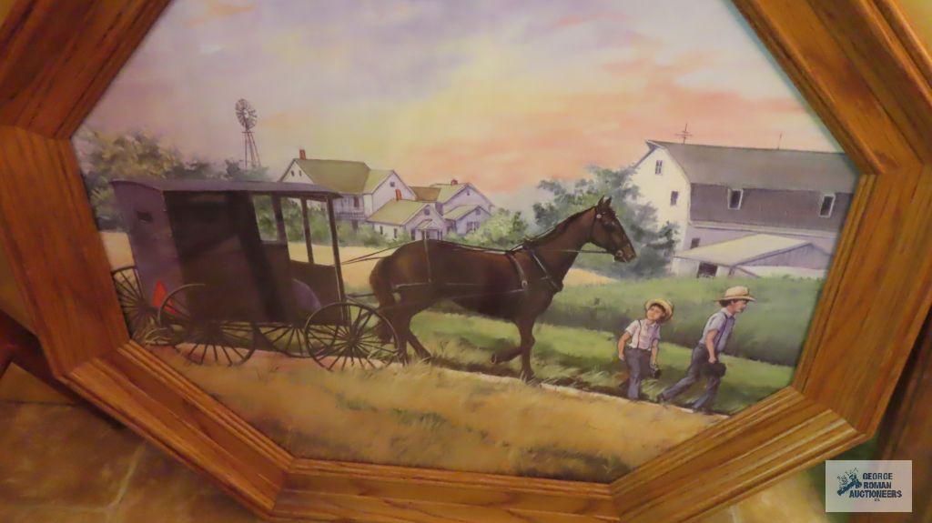 Two Amish prints and Free Rides print
