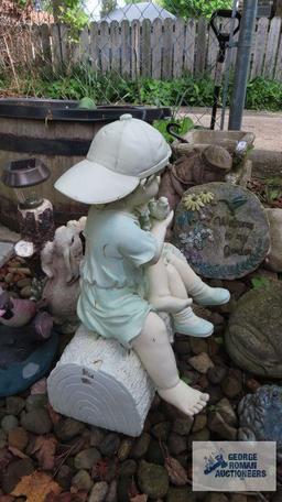 Cement frog decoration, children plastic outdoor decoration and etc