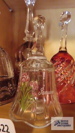 Ruby and cranberry glass bells