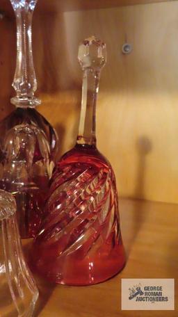 Ruby and cranberry glass bells