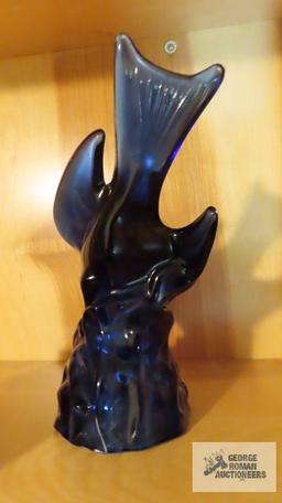 Cobalt blue bird figurine