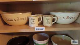 Tom and Jerry bowls and mugs by...Geo. H....Bowman & Son, Salem, Ohio