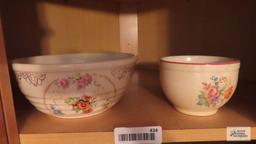 24 karat gold warranted floral painted bowl and Universal Cambridge floral painted bowl