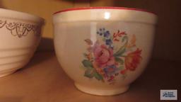 24 karat gold warranted floral painted bowl and Universal Cambridge floral painted bowl