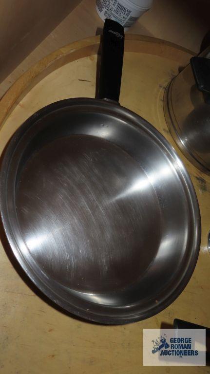 Various pots and pans and skillets