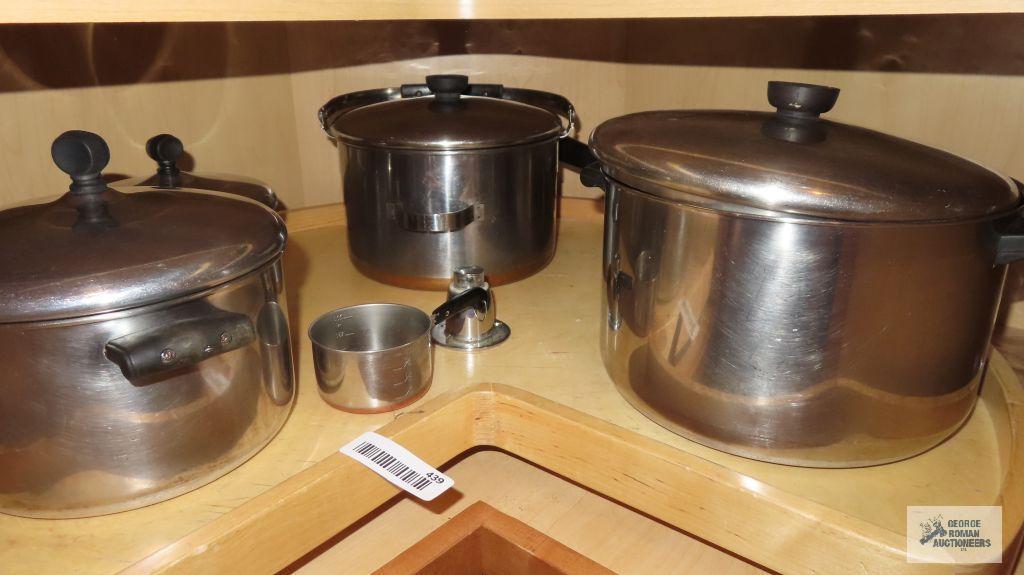 Farberware and Revere ware pots and pans