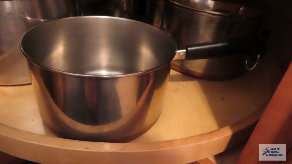 Farberware and Revere ware pots and pans