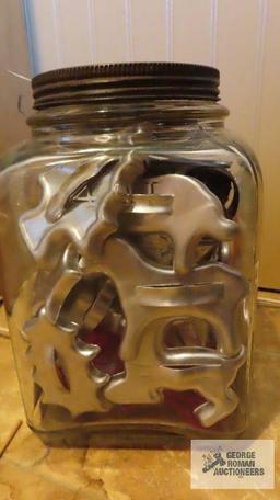 Glass jar with cookie cutters