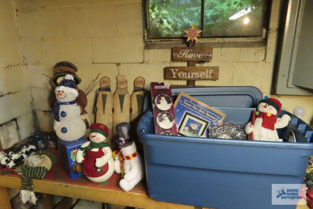 Large variety of snowman decorations