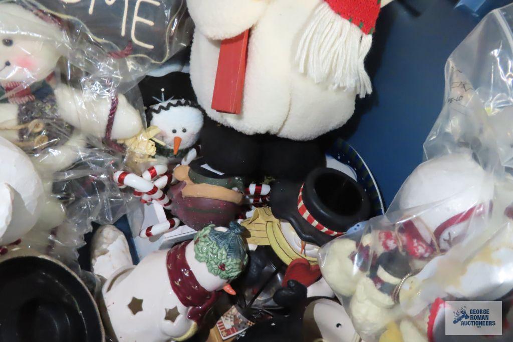 Large variety of snowman decorations