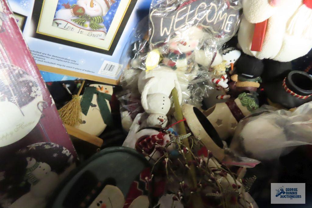 Large variety of snowman decorations