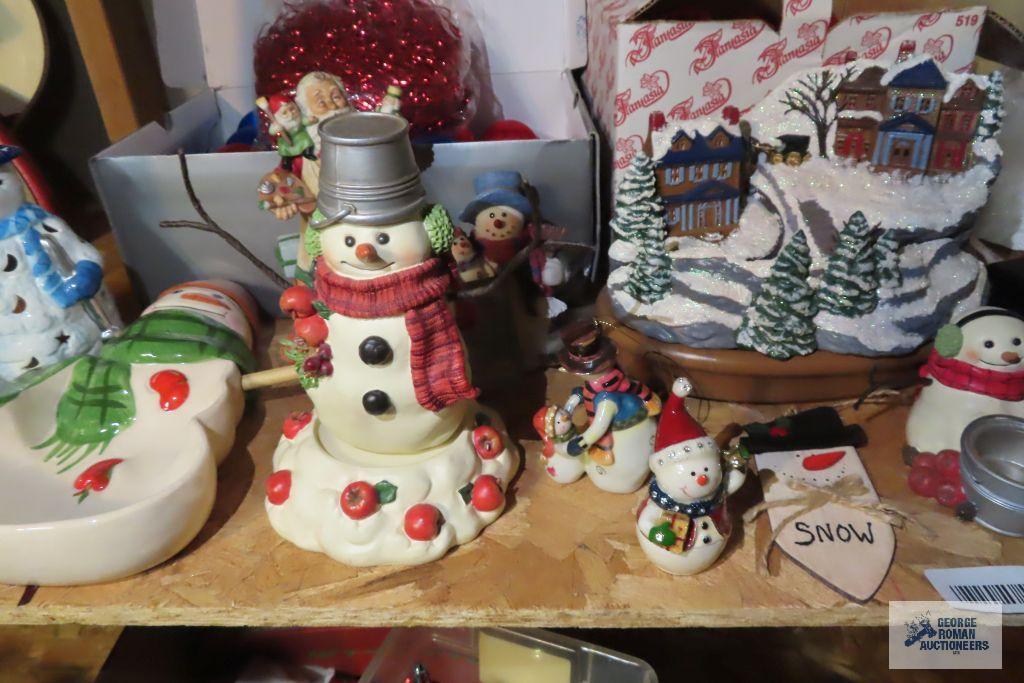 Snowman decorations and Christmas ornaments