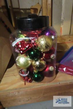 Christmas ornaments and variety of ornaments and decorations