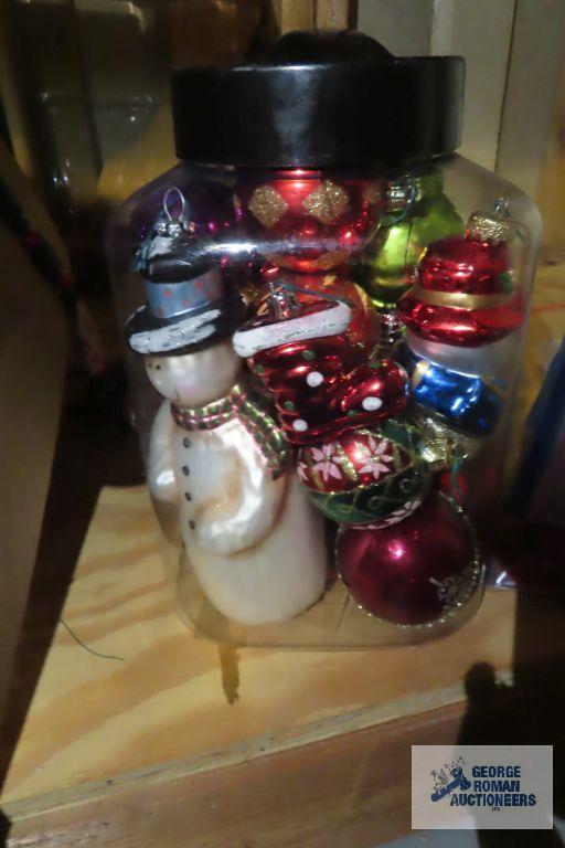 Christmas ornaments and variety of ornaments and decorations