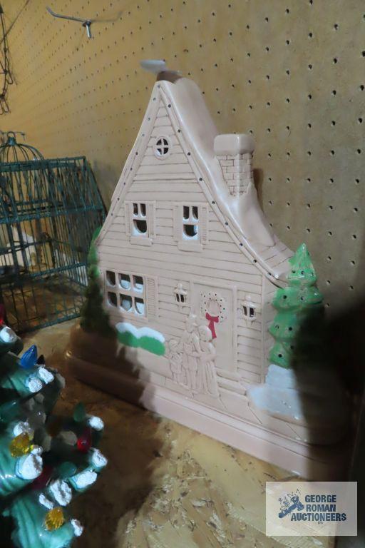 Ceramic tree and house