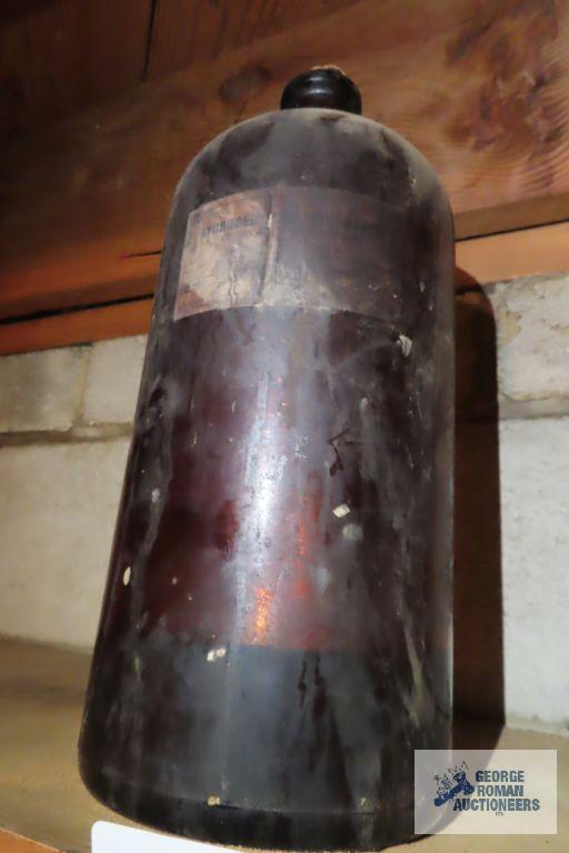 Large brown hydrogen peroxide bottle