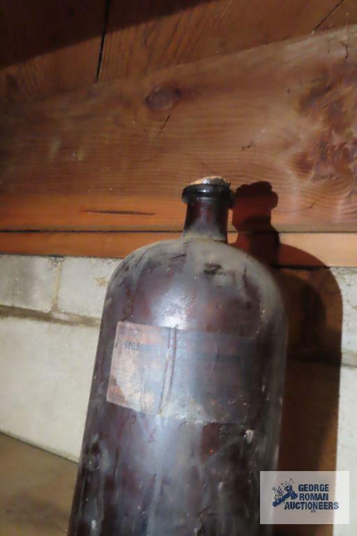 Large brown hydrogen peroxide bottle