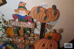 Fall and Christmas wooden decorations