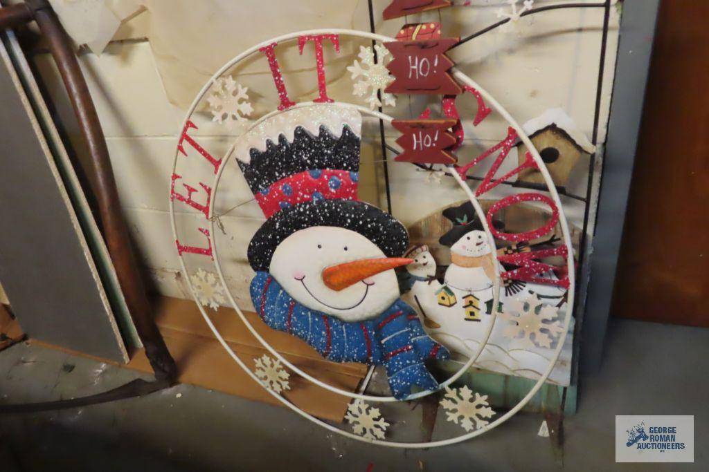 Christmas metal decorations and countdown wall hanging