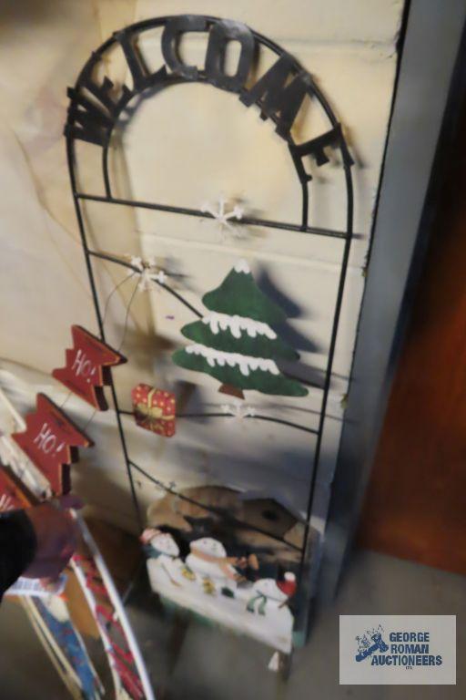 Christmas metal decorations and countdown wall hanging